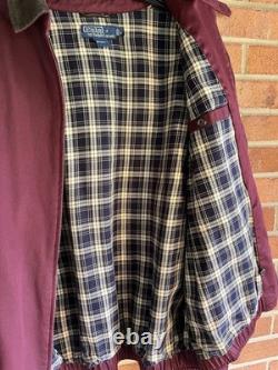 VTG Ralph Lauren Polo Harrington Bomber Jacket Lined Burgundy Wine Gorgeous