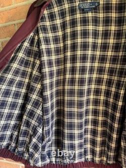 VTG Ralph Lauren Polo Harrington Bomber Jacket Lined Burgundy Wine Gorgeous