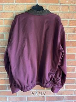 VTG Ralph Lauren Polo Harrington Bomber Jacket Lined Burgundy Wine Gorgeous