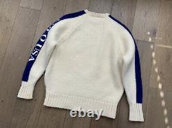 VTG Ralph Lauren knit Sweater Cream Cookie RLYC Polo Sport jacket anorak LARGE