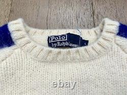 VTG Ralph Lauren knit Sweater Cream Cookie RLYC Polo Sport jacket anorak LARGE