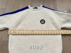 VTG Ralph Lauren knit Sweater Cream Cookie RLYC Polo Sport jacket anorak LARGE