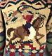 Vtg Rare! Polo Ralph Lauren Hand Knit Wool Sweater Cowboy Indian Kanye West M
