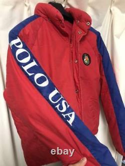 Vintage 1990's POLO RALPH LAUREN SKI Down Jacket Red Bule M Size Rare