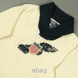 Vintage 1990s Polo Ralph Lauren P Wing Shawl Collar Sweater Size Medium