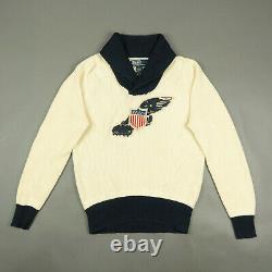 Vintage 1990s Polo Ralph Lauren P Wing Shawl Collar Sweater Size Medium