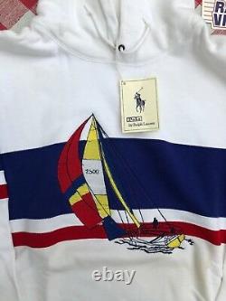 Vintage 1992 Polo Ralph Lauren Sailing Team Hoodie Sweatshirt DS SZ M CP-RL93