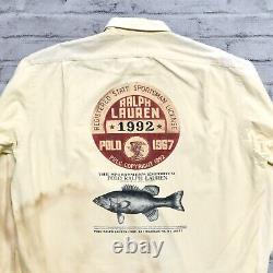 Vintage 1992 Polo Ralph Lauren Sportsman Fishing Shirt Size L Distressed