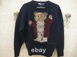 Vintage 1992 Ralph Lauren Polo Grandpa Bear sweater in navy 100% wool size S