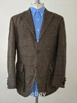 Vintage 40R POLO Ralph Lauren Alpaca Tweed Jacket Blazer Sport Coat Elbow Patch