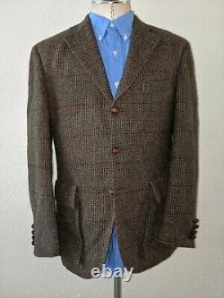 Vintage 40R POLO Ralph Lauren Alpaca Tweed Jacket Blazer Sport Coat Elbow Patch