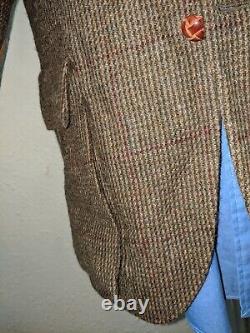 Vintage 40R POLO Ralph Lauren Alpaca Tweed Jacket Blazer Sport Coat Elbow Patch