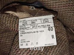 Vintage 40R POLO Ralph Lauren Alpaca Tweed Jacket Blazer Sport Coat Elbow Patch