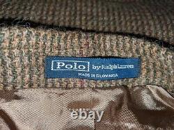 Vintage 40R POLO Ralph Lauren Alpaca Tweed Jacket Blazer Sport Coat Elbow Patch