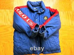 Vintage 80's Polo Ralph Lauren Cookie Patch Usa Ski Down Jacket Xl Large