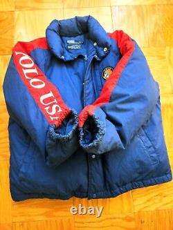 Vintage 80's Polo Ralph Lauren Cookie Patch Usa Ski Down Jacket Xl Large