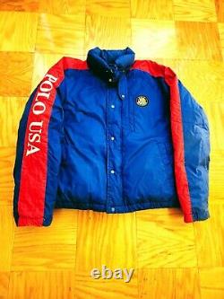 Vintage 80's Polo Ralph Lauren Cookie Patch Usa Ski Down Jacket Xl Large