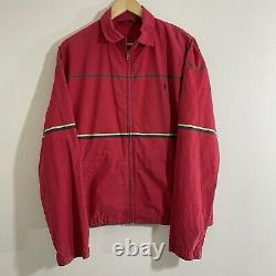 Vintage 80s 90s Polo Ralph Lauren Striped Jacket Faded Red Grunge Skate Medium M