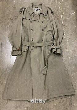 Vintage 80s Polo By Ralph Lauren 100% Wool Military Style Trench Coat Size L