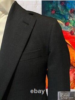 Vintage 80s Polo Ralph Lauren 38S 30x30 Charcoal Gray Nailhead 2 Piece Suit