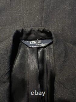 Vintage 80s Polo Ralph Lauren 38S 30x30 Charcoal Gray Nailhead 2 Piece Suit