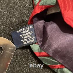 Vintage 80s Polo Ralph Lauren Hollywood Collection Golf Club Silk Tie Handmade