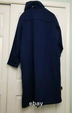 Vintage 80s Polo Ralph Lauren Wool Hooded Toggle Coat Trench Duffle Blue Small