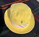 Vintage 90's Polo Ralph Lauren Bucket Hat Solid Yellow Distressed Rare S/m