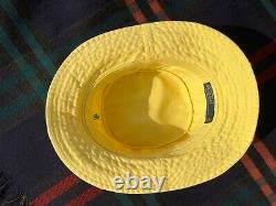 Vintage 90's Polo Ralph Lauren Bucket Hat Solid Yellow Distressed RARE S/M
