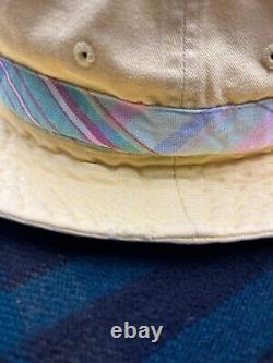 Vintage 90's Polo Ralph Lauren Bucket Hat Solid Yellow Distressed RARE S/M