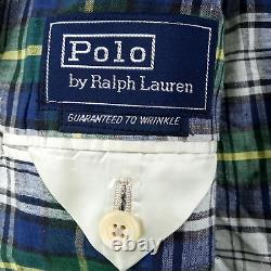 Vintage 90's Polo Ralph Lauren Sportcoat Mens Sz 43R Plaid Jacket USA Made