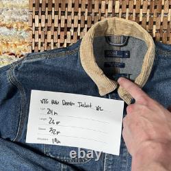 Vintage 90's Polo Ralph Lauren Sportsman Denim Corduroy Collar Jacket XL VTG
