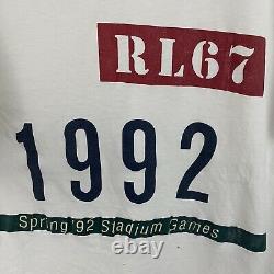 Vintage 90's Polo Ralph Lauren Stadium Plate Gymnast Tee Sz XL P Wing 1992 Sport