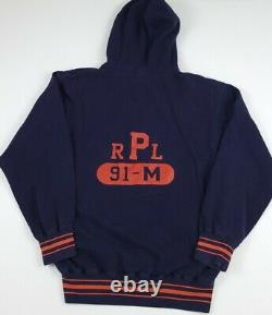 Vintage 90s 1991 Polo Ralph Lauren Hoodie Rare RPL 91 M Sport Athl Dept RL USA