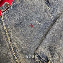 Vintage 90s Mens Polo Ralph Lauren Distressed Denim Jacket Size Large