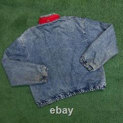 Vintage 90s Mens Polo Ralph Lauren Distressed Denim Jacket Size Large