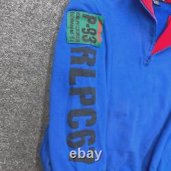 Vintage 90s POLO RALPH LAUREN P-93 RLPC67 1/4 Zip Pullover Sweatshirt Blue sz M