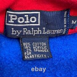 Vintage 90s POLO RALPH LAUREN P-93 RLPC67 1/4 Zip Pullover Sweatshirt Blue sz M