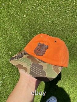 Vintage 90s POLO Ralph Lauren Camo Hunting Orange Hat Baseball Cap Hat Rare