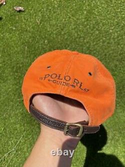 Vintage 90s POLO Ralph Lauren Camo Hunting Orange Hat Baseball Cap Hat Rare