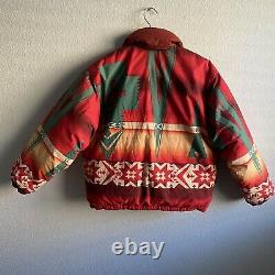 Vintage 90s Polo Ralph Lauren Aztec Indian Head Navajo Puffer Jacket
