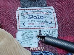 Vintage 90s Polo Ralph Lauren Blanket Flannel Lined Denim Jean Jacket Large Mens