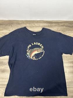 Vintage 90s Polo Ralph Lauren Catch and Release Trout Fishing Sportsman Shirt XL