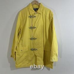 Vintage 90s Polo Ralph Lauren Clasp Buckle Fireman Fisherman Jacket Yellow L XL