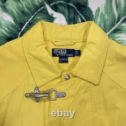 Vintage 90s Polo Ralph Lauren Clasp Buckle Fireman Fisherman Jacket Yellow L XL