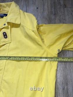 Vintage 90s Polo Ralph Lauren Clasp Buckle Fireman Fisherman Jacket Yellow Large