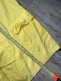 Vintage 90s Polo Ralph Lauren Clasp Buckle Fireman Fisherman Jacket Yellow Large