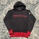 Vintage 90s Polo Ralph Lauren Cookie Circle Patch Crest Hoodie Sweatshirt Men M