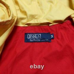 Vintage 90s Polo Ralph Lauren Crest Logo Parka Jacket Size M Rain Yellow