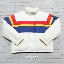 Vintage 90s Polo Ralph Lauren Crest Logo Puffer Jacket Size XL Colorblock